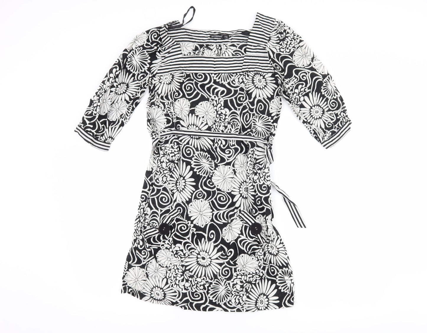 Atmosphere Womens Black Floral  Shift  Size 8