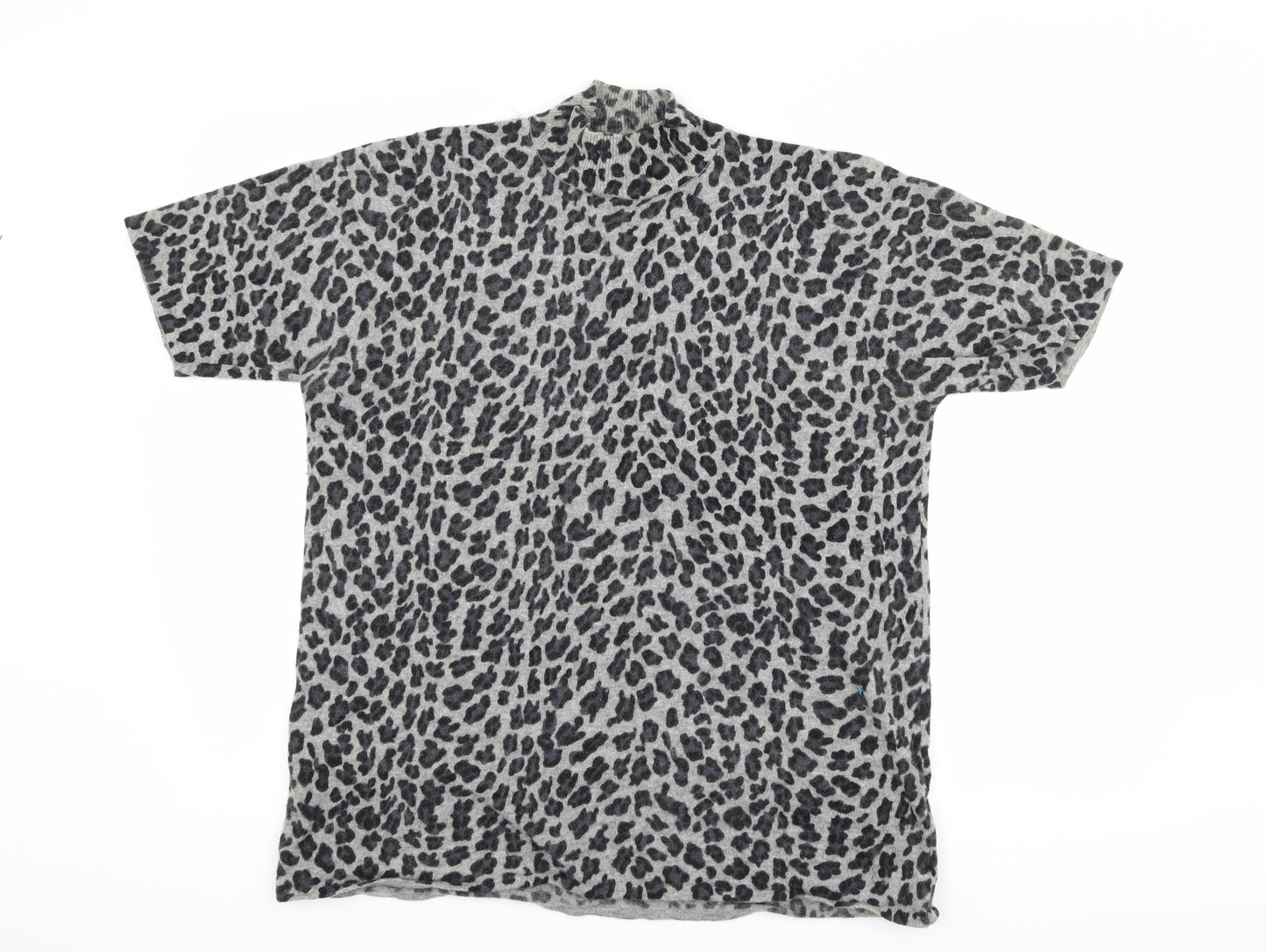 Ann Harvey Womens Grey Animal Print  Basic T-Shirt Size 20