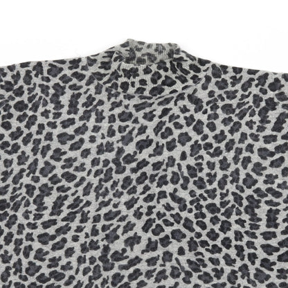 Ann Harvey Womens Grey Animal Print  Basic T-Shirt Size 20