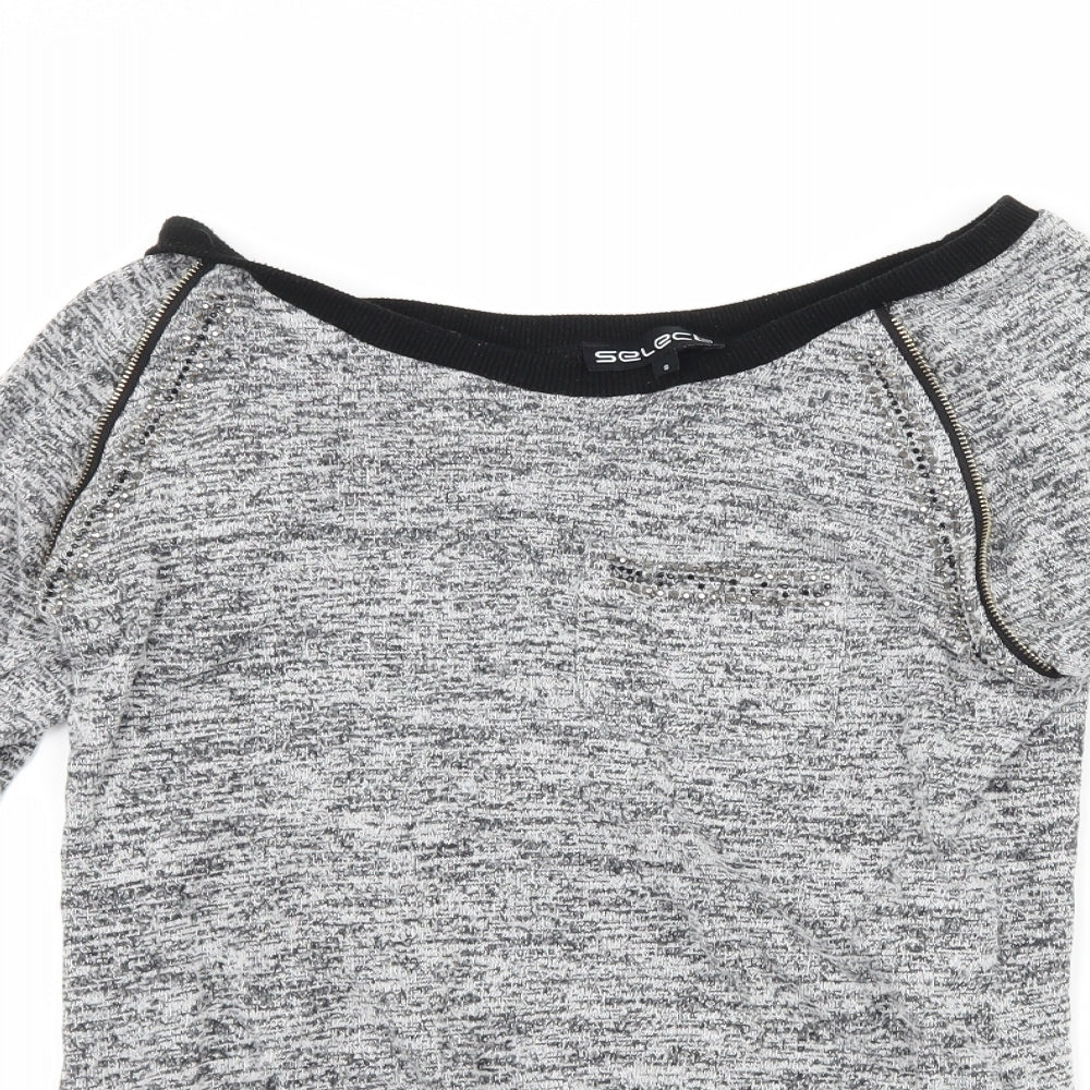 Select Womens Grey   Pullover Jumper Size S