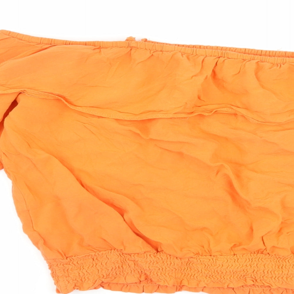 H&M Girls Orange   Basic T-Shirt Size 14 Years  - Cut Out Shoulder