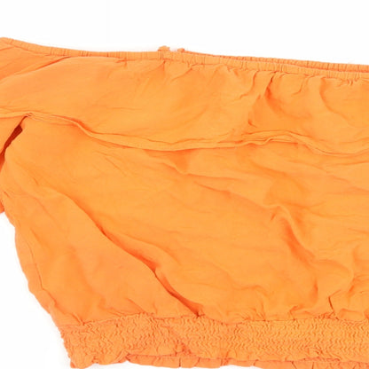 H&M Girls Orange   Basic T-Shirt Size 14 Years  - Cut Out Shoulder