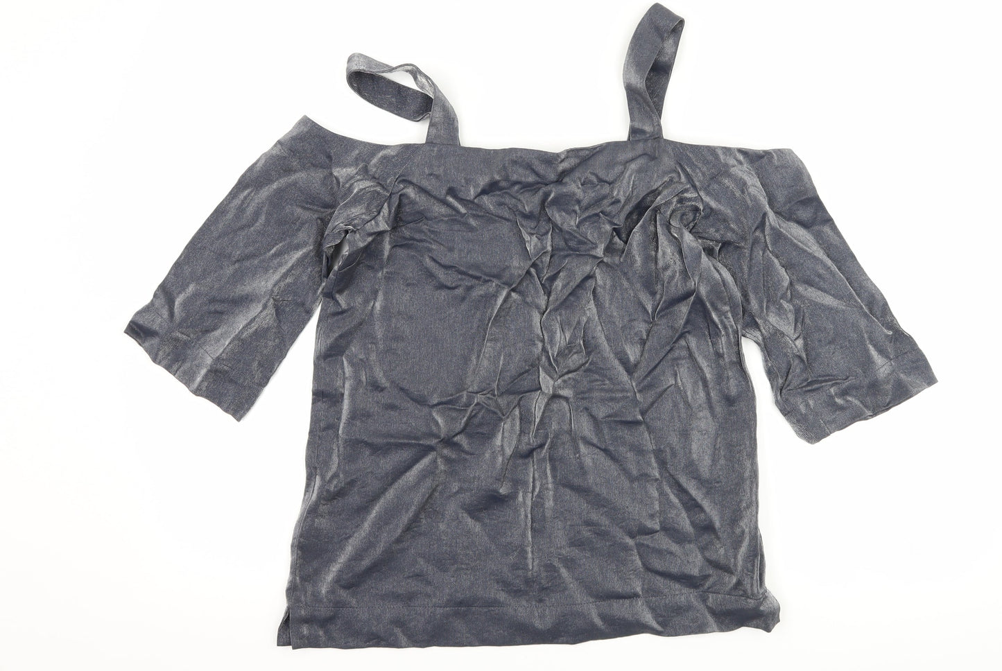 Womens UK Size 8 NEXT Silver Basic T-Shirt