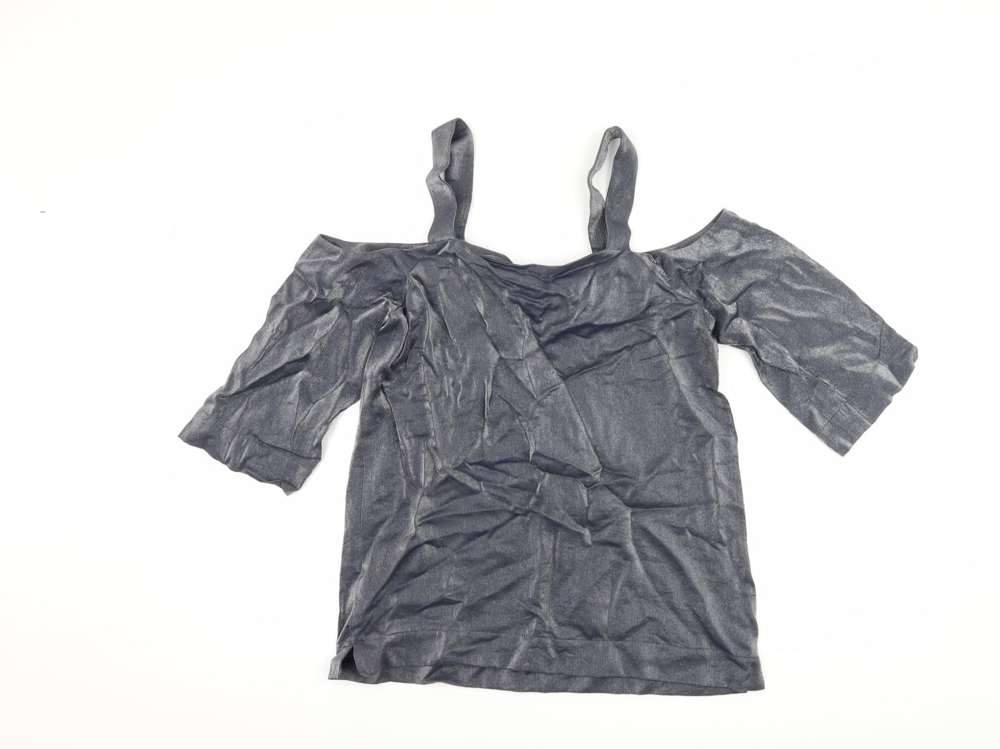 Womens UK Size 8 NEXT Silver Basic T-Shirt