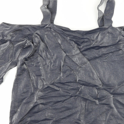 Womens UK Size 8 NEXT Silver Basic T-Shirt