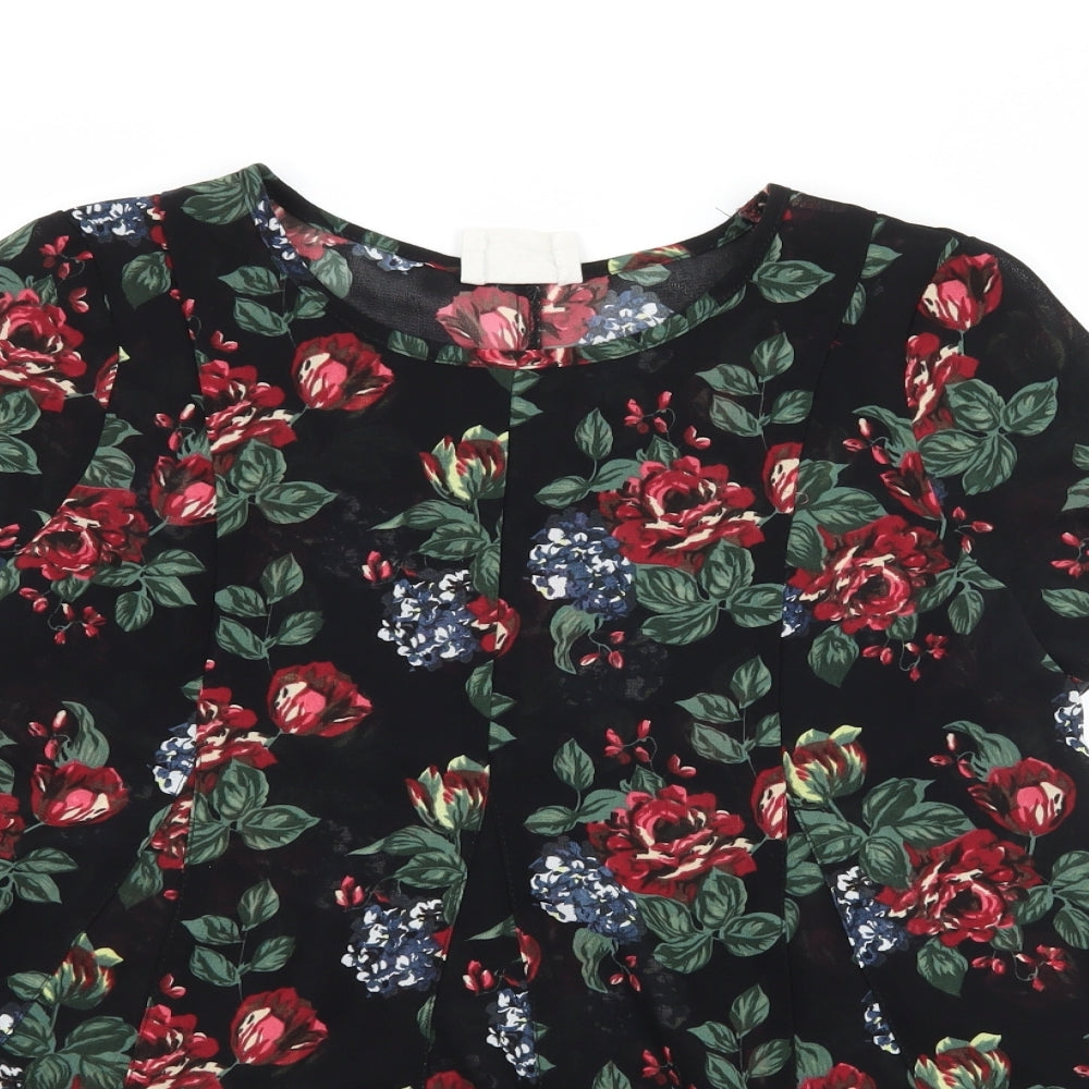Womens UK Size XS Pins & Needles Black Basic T-Shirt
