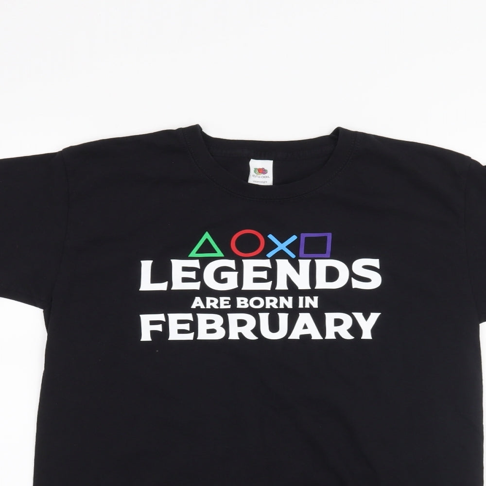 Fruit of the Loom Boys Black   Basic T-Shirt Size S