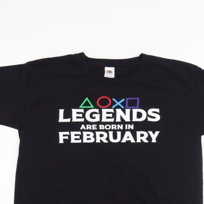 Fruit of the Loom Boys Black   Basic T-Shirt Size S
