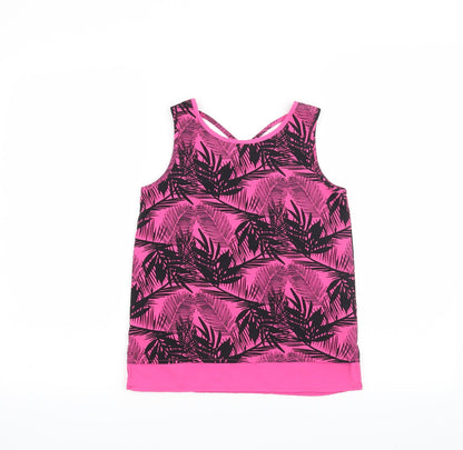 pep & Co Girls Pink Floral  Basic Tank Size 8-9 Years