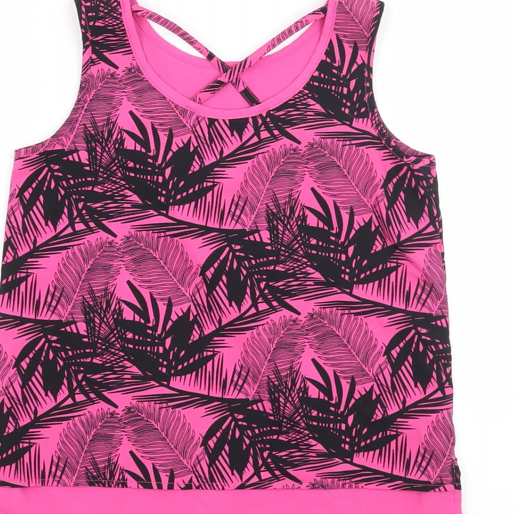 pep & Co Girls Pink Floral  Basic Tank Size 8-9 Years