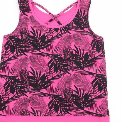 pep & Co Girls Pink Floral  Basic Tank Size 8-9 Years
