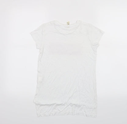 YD Girls White   Basic T-Shirt Size 9-10 Years