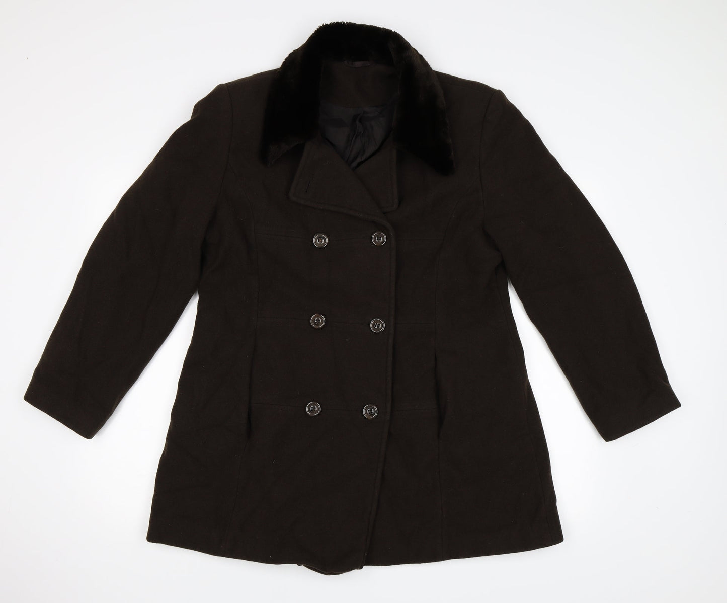 Womens UK Size 14 Richards Brown Pea Coat