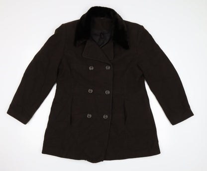 Womens UK Size 14 Richards Brown Pea Coat