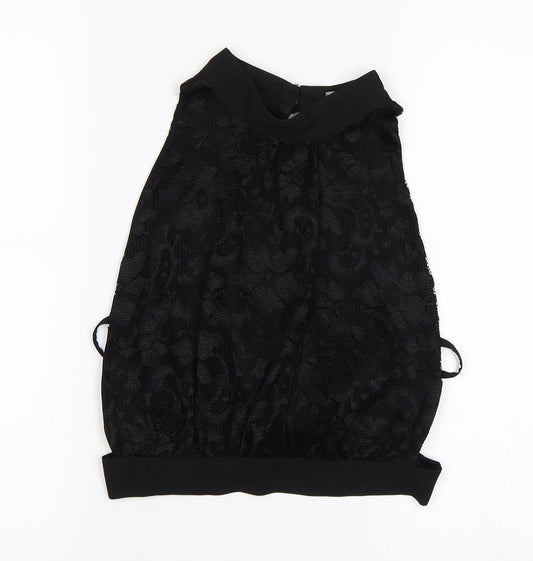 Womens UK Size M Love Black Basic Tank