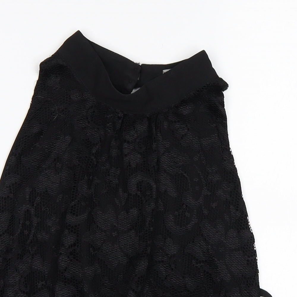 Womens UK Size M Love Black Basic Tank