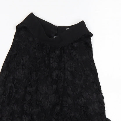 Womens UK Size M Love Black Basic Tank