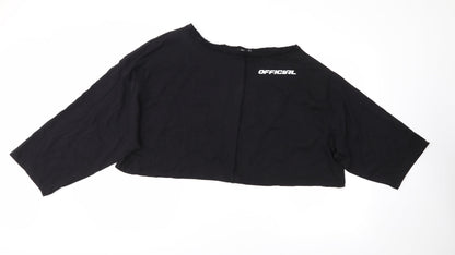 Boohoo Womens Black   Cropped T-Shirt Size 12