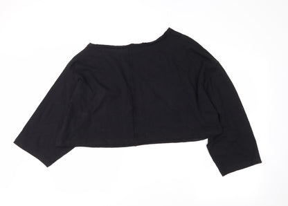 Boohoo Womens Black   Cropped T-Shirt Size 12
