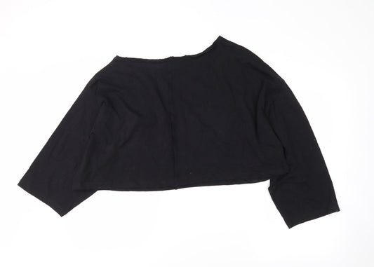 Boohoo Womens Black   Cropped T-Shirt Size 12