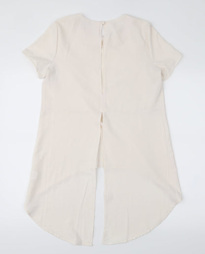 Womens UK Size 10 Glamorous Beige Basic Blouse