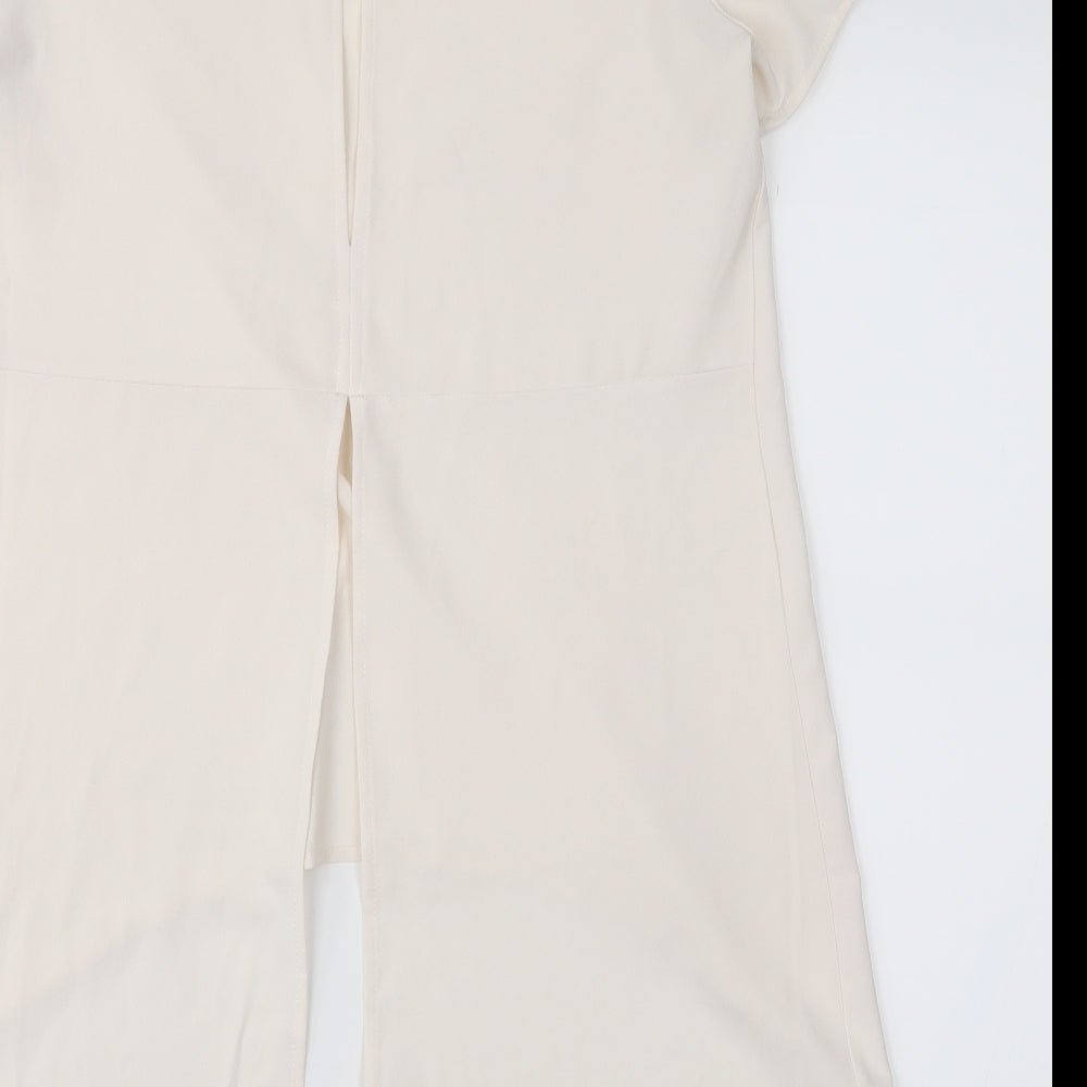 Womens UK Size 10 Glamorous Beige Basic Blouse