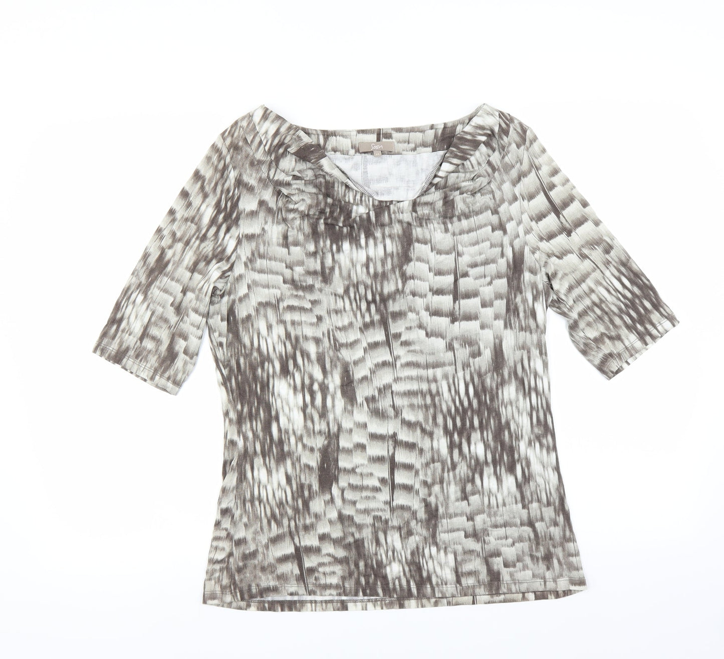 Womens UK Size 14 Soon Grey Basic Blouse