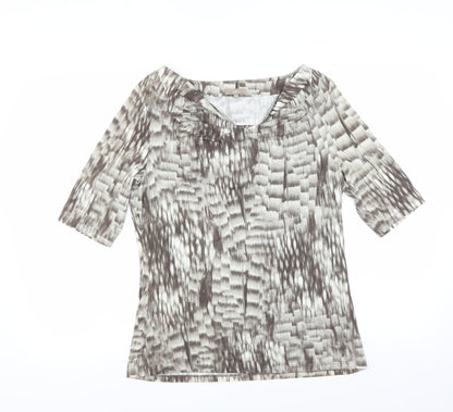 Womens UK Size 14 Soon Grey Basic Blouse