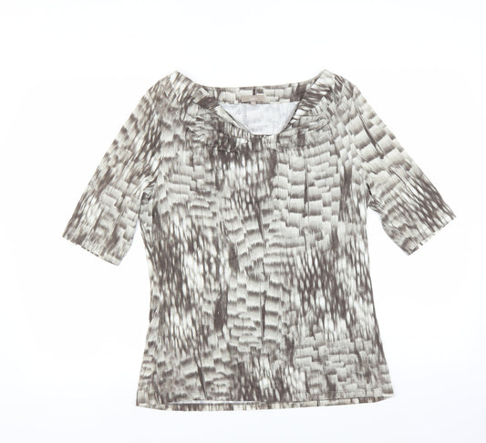 Womens UK Size 14 Soon Grey Basic Blouse