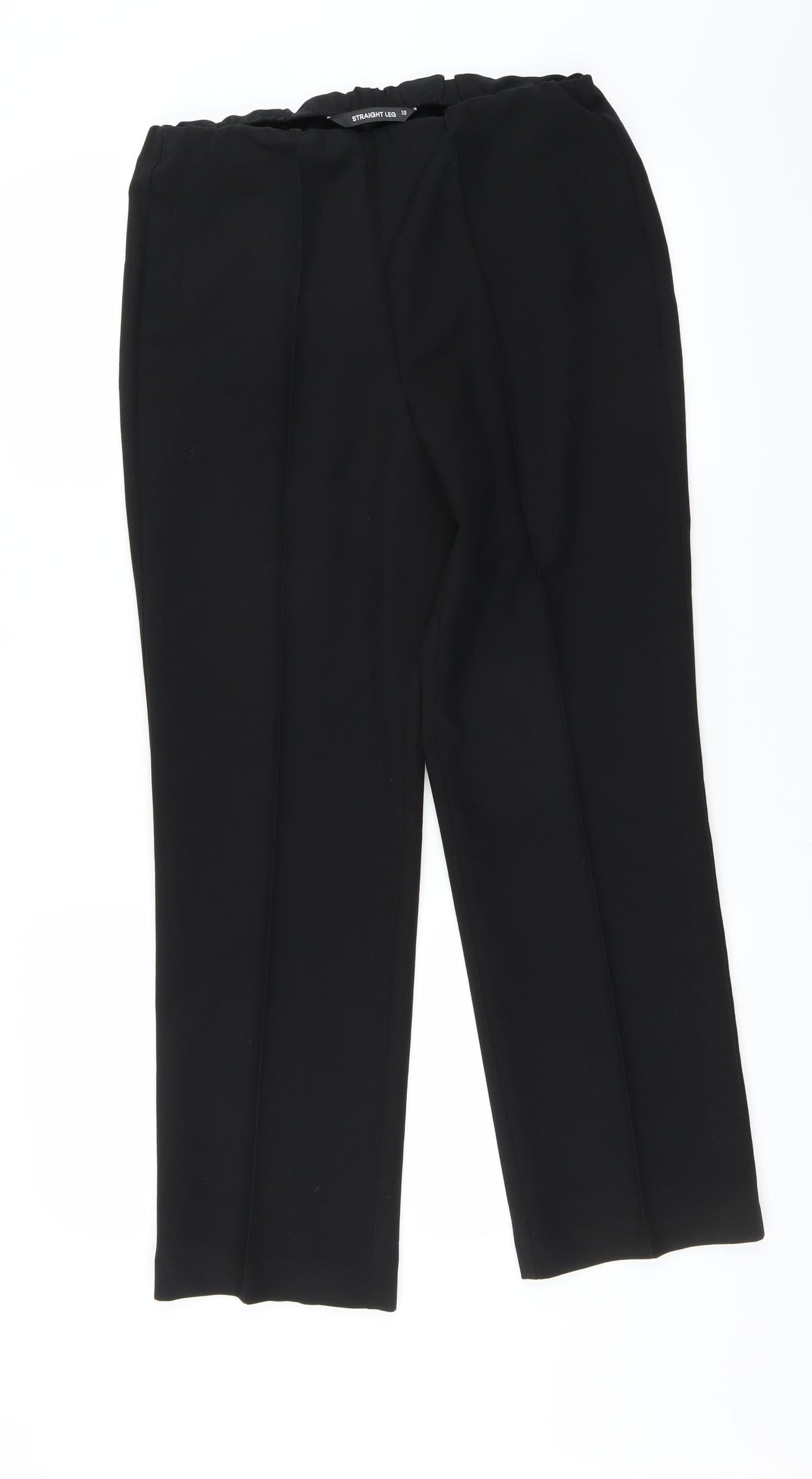 Womens UK Size 10 Preworn Regular Fit  Black Trousers