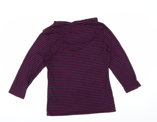 Phase Eight Womens Purple Striped  Basic Blouse Size 14