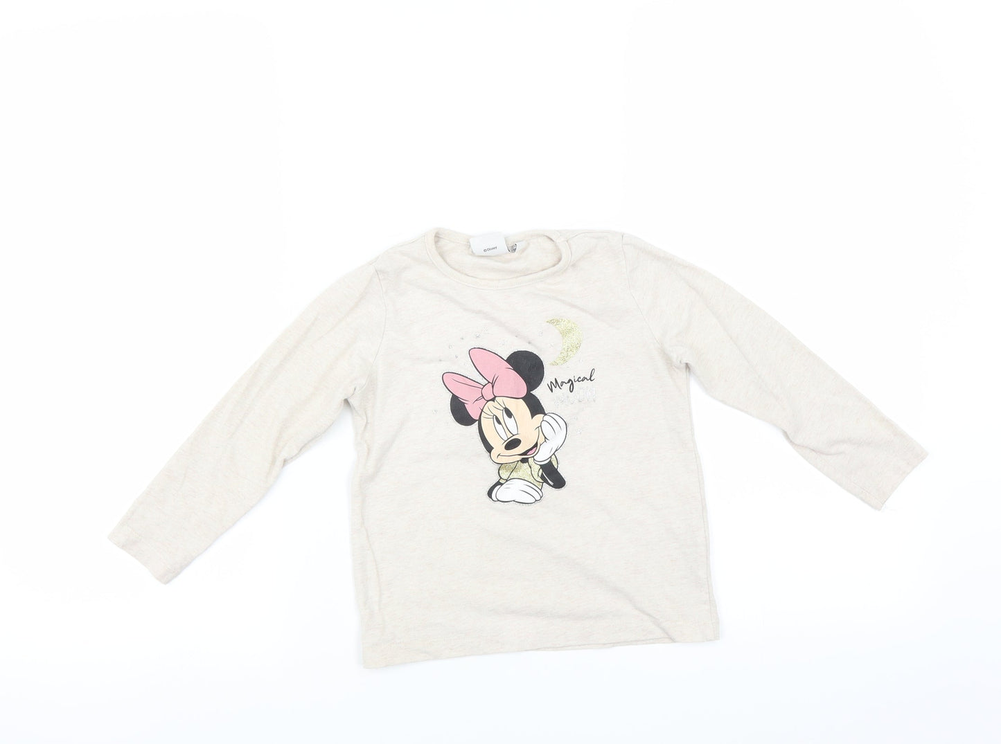 Disney Girls Beige   Basic T-Shirt Size 3-4 Years  - MINNIE MOUSE
