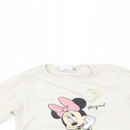 Disney Girls Beige   Basic T-Shirt Size 3-4 Years  - MINNIE MOUSE