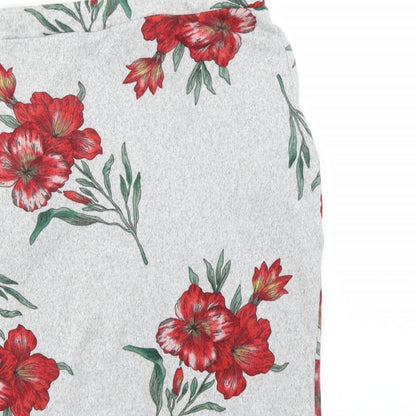 mshll girl Womens Grey Floral  Straight & Pencil Skirt Size XS