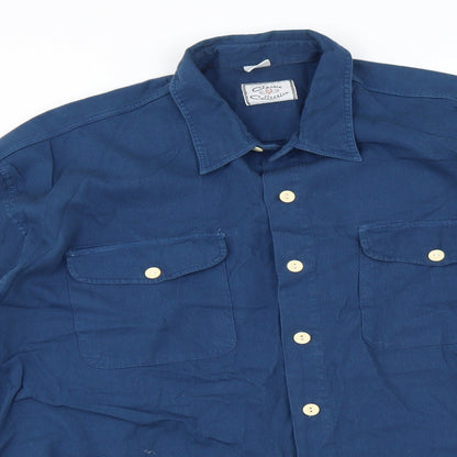 Mens UK Size  Classic Collection Blue  Button-Up Long Sleeve Casual Shirt