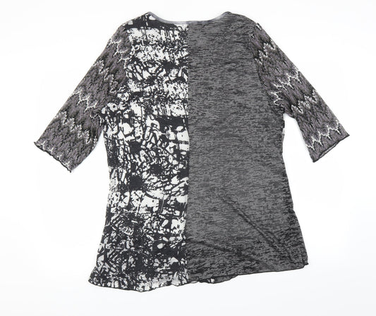 Womens UK Size 2XL Anna Rose Black Basic Blouse