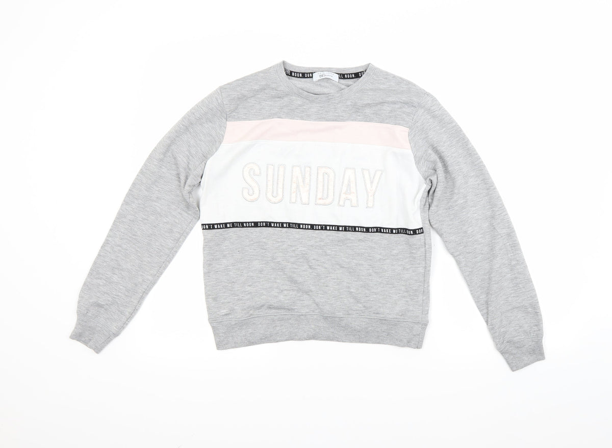 New Look Womens Grey   Pullover Sweatshirt Size M