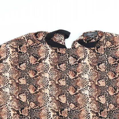 Primark Womens Brown Animal Print  Basic Blouse Size 10