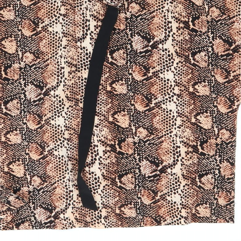 Primark Womens Brown Animal Print  Basic Blouse Size 10