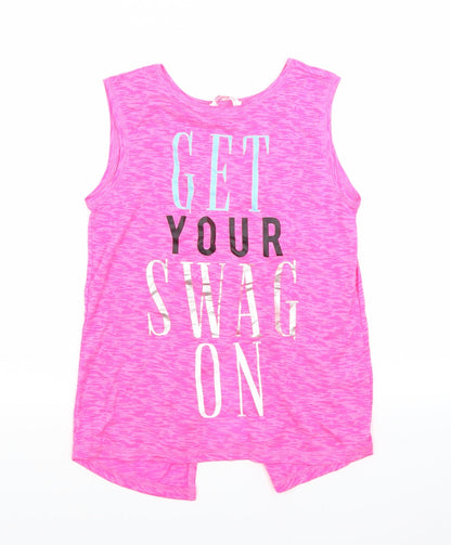miss evie Girls Pink   Basic Tank Size 11-12 Years