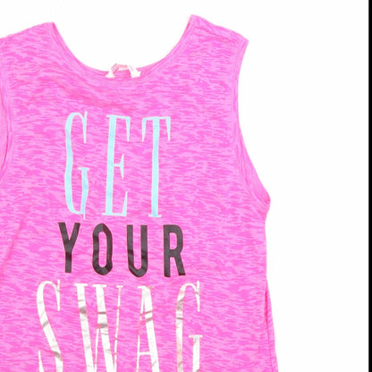 miss evie Girls Pink   Basic Tank Size 11-12 Years
