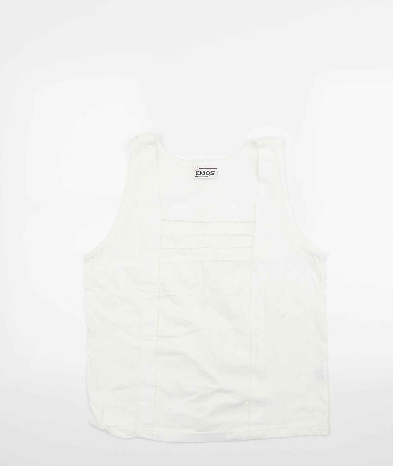 emos Womens White   Basic T-Shirt Size M