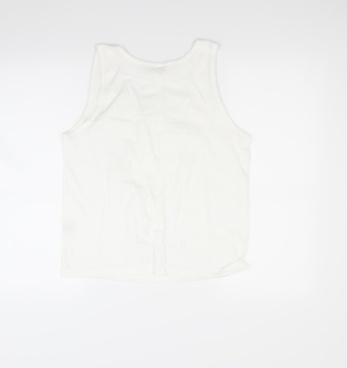 emos Womens White   Basic T-Shirt Size M