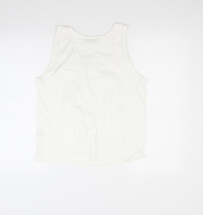 emos Womens White   Basic T-Shirt Size M