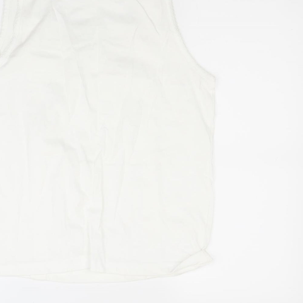 emos Womens White   Basic T-Shirt Size M