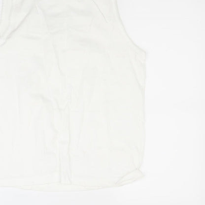 emos Womens White   Basic T-Shirt Size M