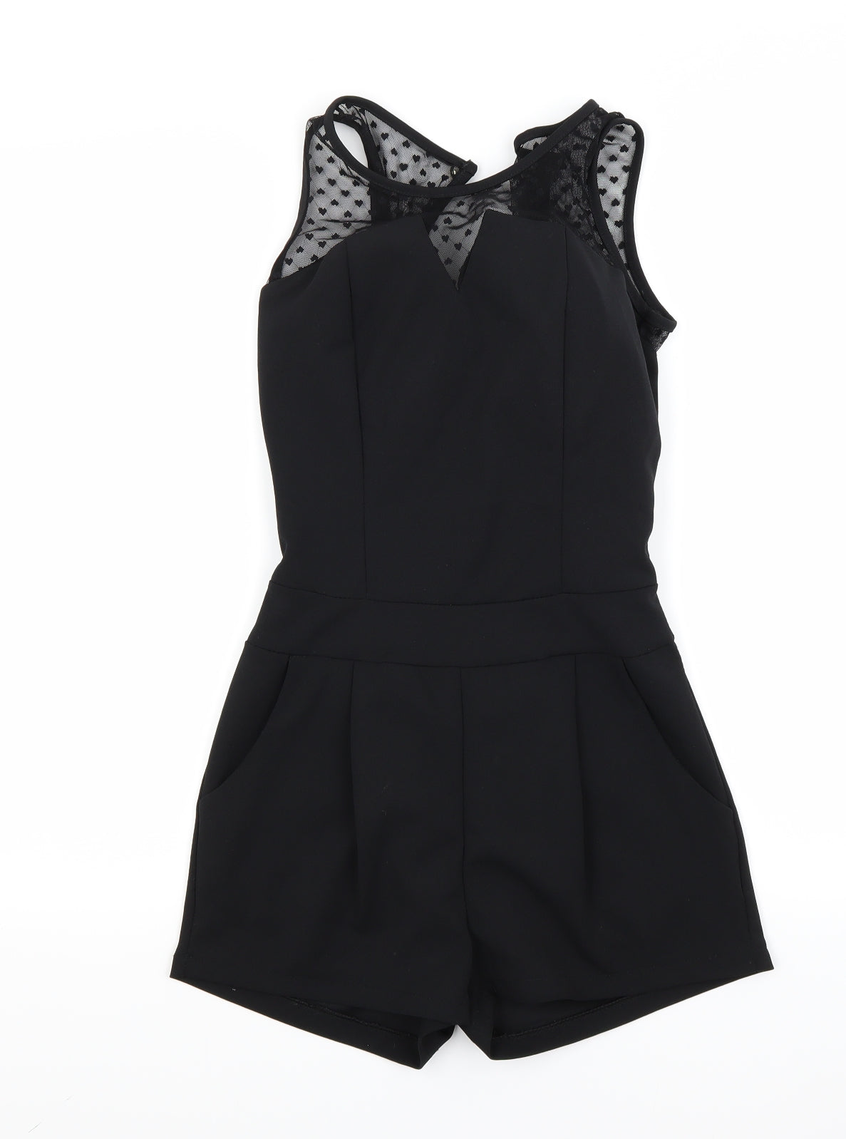 Womens UK Size 8 Preworn One-Piece Black Shorts