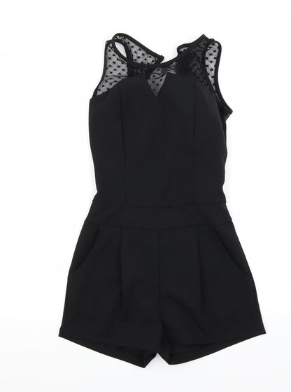 Womens UK Size 8 Preworn One-Piece Black Shorts