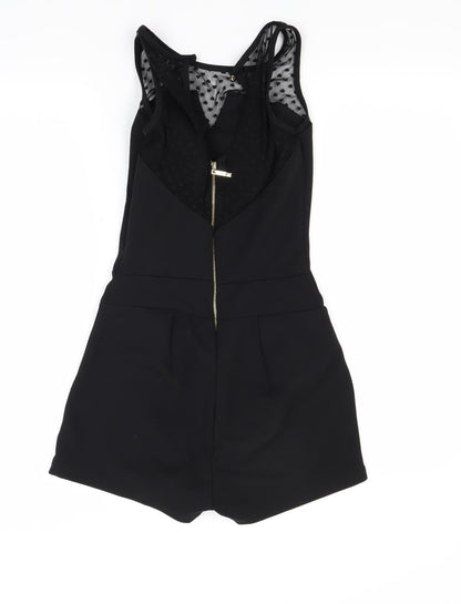 Womens UK Size 8 Preworn One-Piece Black Shorts