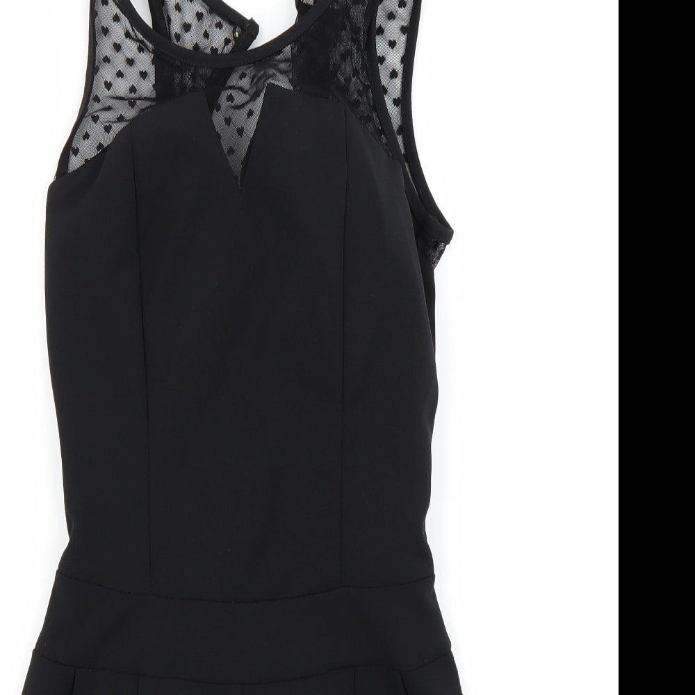 Womens UK Size 8 Preworn One-Piece Black Shorts